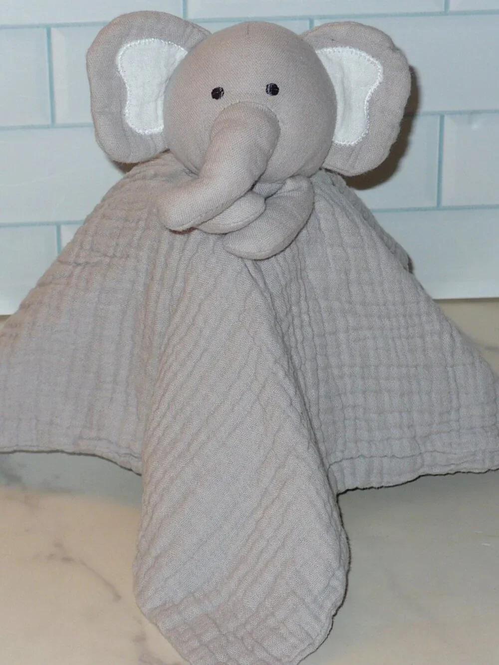 Carter's Child of Mine Gray Muslin Elephant Baby Security Blanket Lovey